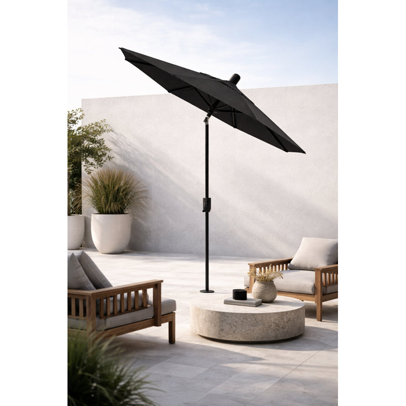 Parasol de marché 8 pi 4 po Natalie, Bronze antique, Noir