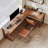  Walnut L-Shaped Solid Wood desks-108609708-108609711