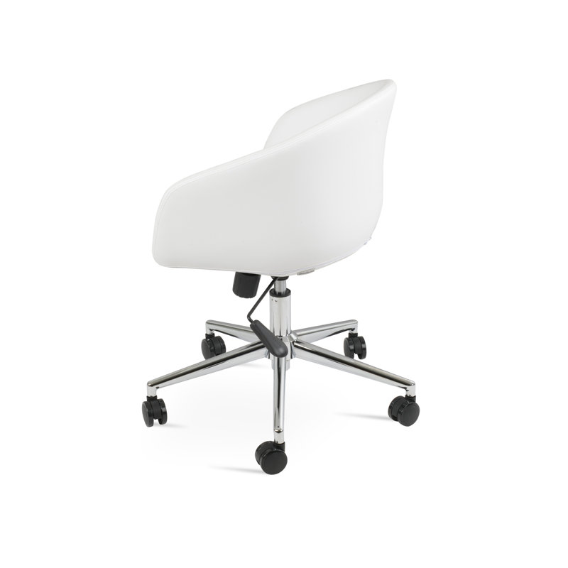 Chaise de bureau Tribeca, Similicuir blanc