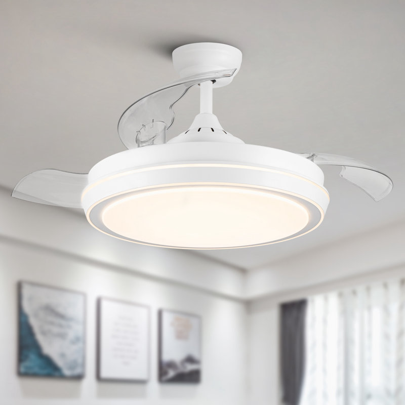 41,96 Ventilateur de plafond, Blanc brillant, Blanc brillant