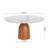 Mid-Century Modern Round Dining Table, 39"/43"/47"/53"/59" Sintered Stone Top, Solid Wood Base, Farmhouse Kitchen Table, Stain & Scratch Resistant-268317393-268317392