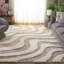Tapis abstrait en laine fait à la main beige / ivoire Bowning-1866314944