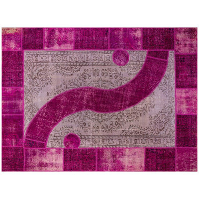 Modern Kabishayan Handmade Pink Fuschia Area Rug