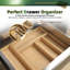 Ensemble de 5 tiroirs de rangement en bambou empilables pour ustensiles de cuisine, couverts et couverts