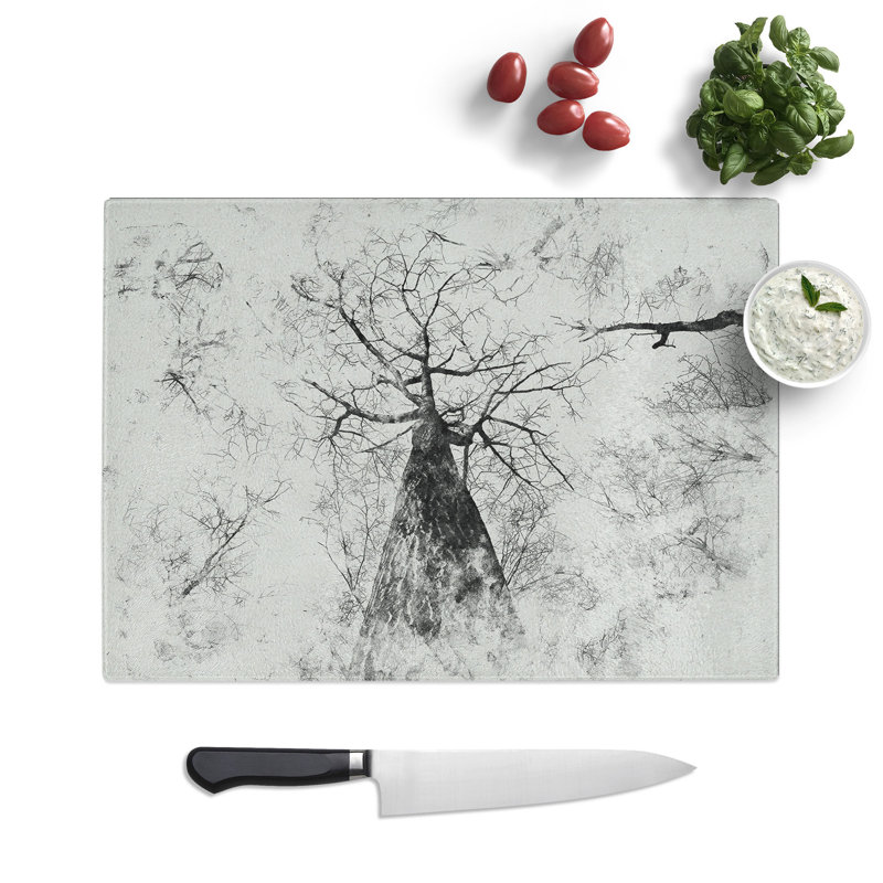 Below the Forest Watercolour Chopping Board, 0.4cm H x 20cm W x 28.5cm L