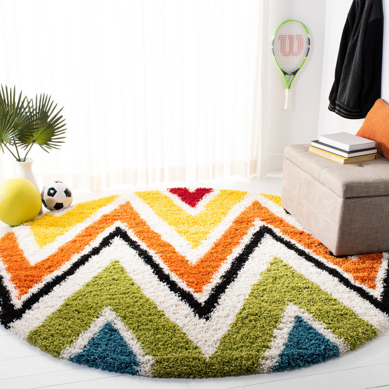 Tapis à chevrons Advait Performance, Rond 6 pi 7 po