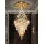 Lustre carré à 6 niveaux en forme de goutte d'eau, 122 cm de diamètre x 305 cm de hauteur, DEL à intensité variable 3000K-6000K