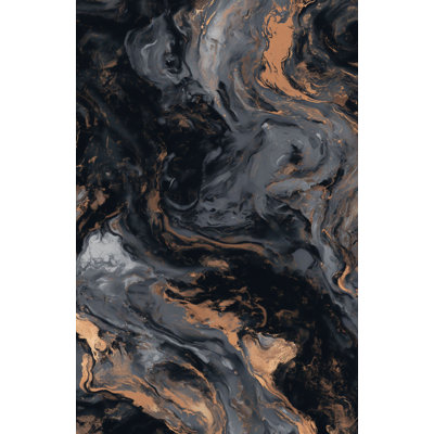 Papier peint marbré marbré noir