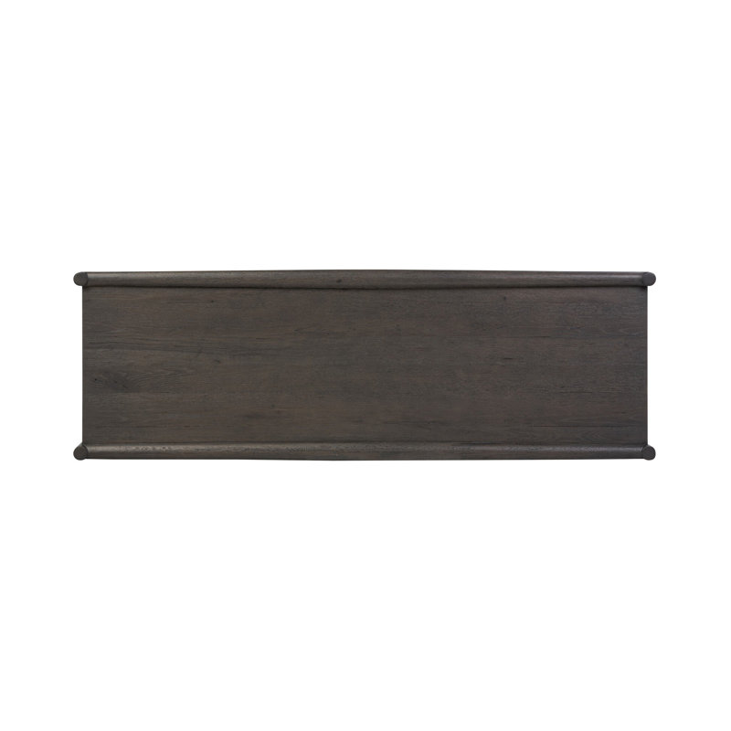 Glenview 60'' W Solid Wood Console Table, Smoked Black Oak