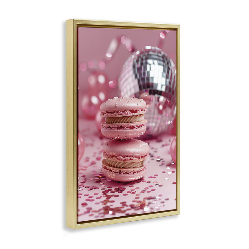 Cadre flottant rose Macaron Disco, design par LSR Design Studio, H 31 po x l 21 po, Cadre flottant noir de jais