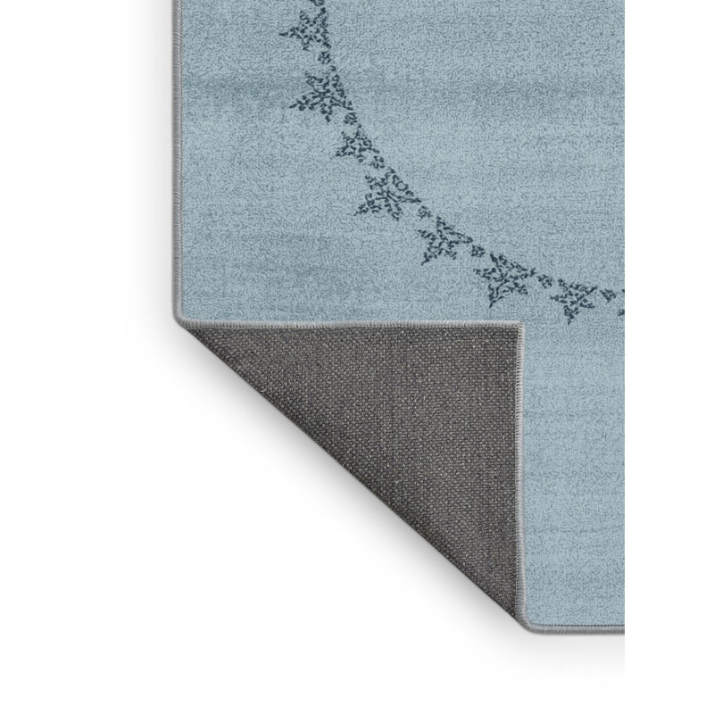 Soft Plush Feingold July 4Th Modern & Contemporary Abstract Area Rug in Blue – SkyBlue Binding, 2x4
