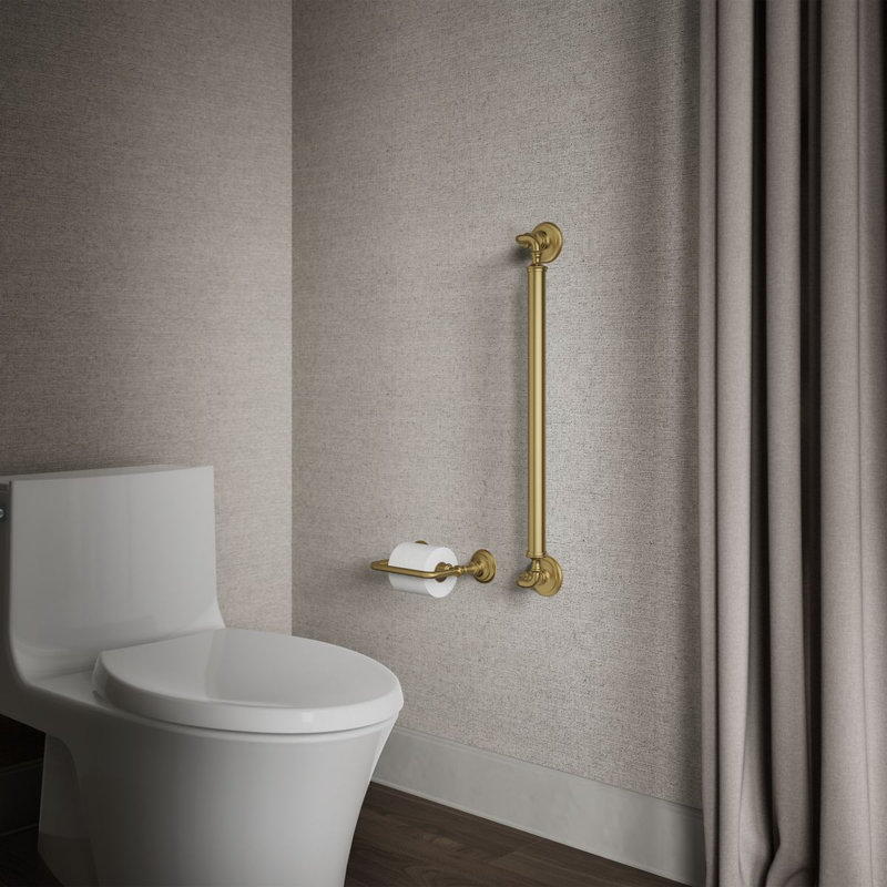 Kohler Artifacts Grab Bar, 24"W, Vibrant Brushed Modern Brass