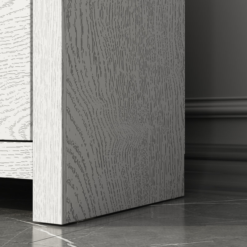70.8'' W TV Stand With 4-Drawers And 2-Open Shelves, White