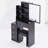 29.2" Small Space Left Bedside Cabinet Vanity Table, Cushioned Stool, Extra Large Right Sliding Mirror, Multi Layer High Capacity Storage, Practical Fashionable Dresser, Suitable For Small Space