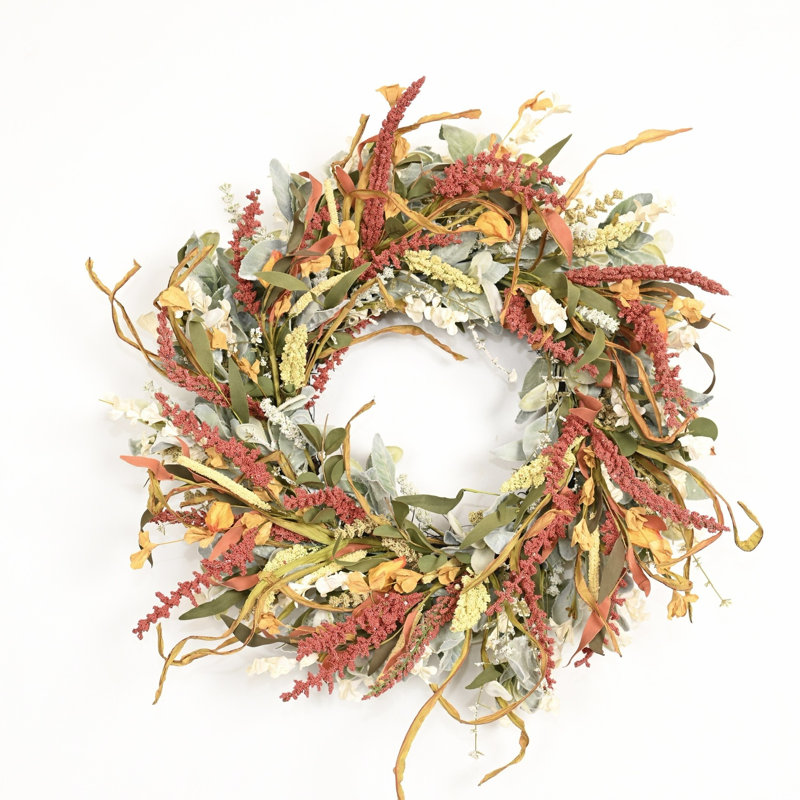 Couronne de feuillage d'automne artificiel 24 po 24 po