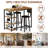 Ensemble de table de bar pour 2, ensemble de table de bar 3 pièces, ensemble de table de bar et chaises avec tabouret en polyuréthane et 3 tablettes de rangement ouvertes, ensemble de table de pub pour la cuisine, brun