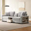 Canapé modulaire rembourré de grande taille avec accoudoirs de rangement et console centrale pour le salon-129493497-129493500