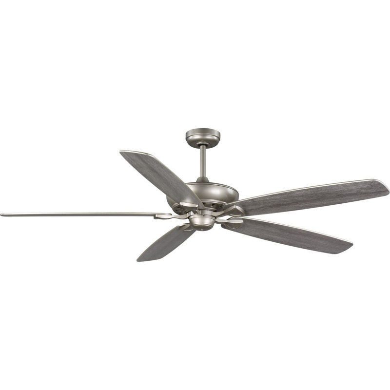 Ventilateur de plafond standard à 5 pales 72 pouces avec télécommande Oreilly, Nickel peint