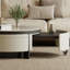 Table basse en pierre micro-cristalline télescopique