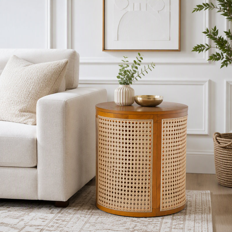 Table de bout ronde 15,70 po, Ocre