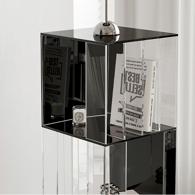 Simple acrylic bookcase designed with creativity, Black