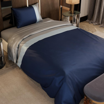 Stoa Paris Luxury Satin Full Duvet Cover Set 3PCs, 300TC Silk-Like Luxury for Bedroom Upgrade, Skin & Hair Safe, Home Decor, Hidden Zipper + 2 Pillow Shams 20x30”, No Comforter Included, Vogue - Grey
