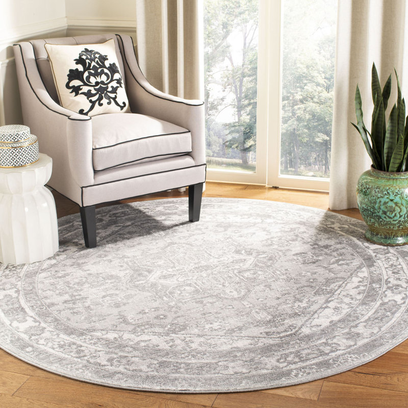 Tapis oriental crème / gris Llana, Rond 10 pi