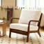 Chaise avec accoudoirs en cuir massif Mid-Century