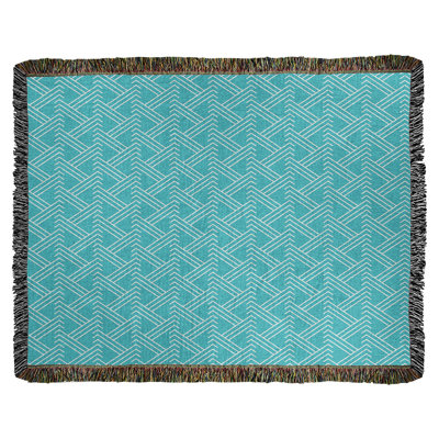 Couverture en coton tissé zigzag classique