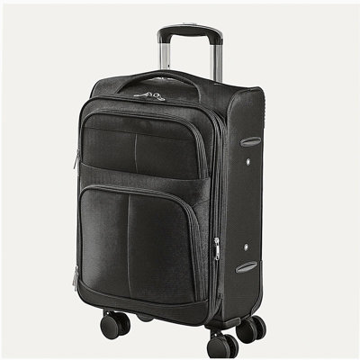 20-Inch Softside Expandable Luggage with Spinner Wheels Carry on Suitcase Black