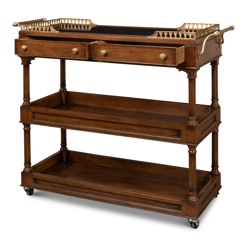 Capital Serving Cart Fruitwood Finish