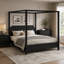 Grand lit plateforme à baldaquin en bois avec tête de lit et pieds de soutien, noir-1776859952-1776859953