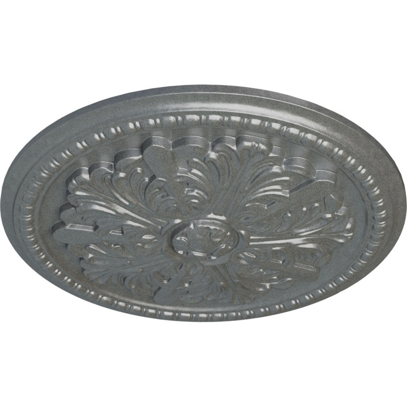 Médaillon de plafond Endurathane Swindon, 16 7/8 po x P 1 1/2 po (pour auvents jusqu'à 2 7/8 po), finition platine peinte à la main