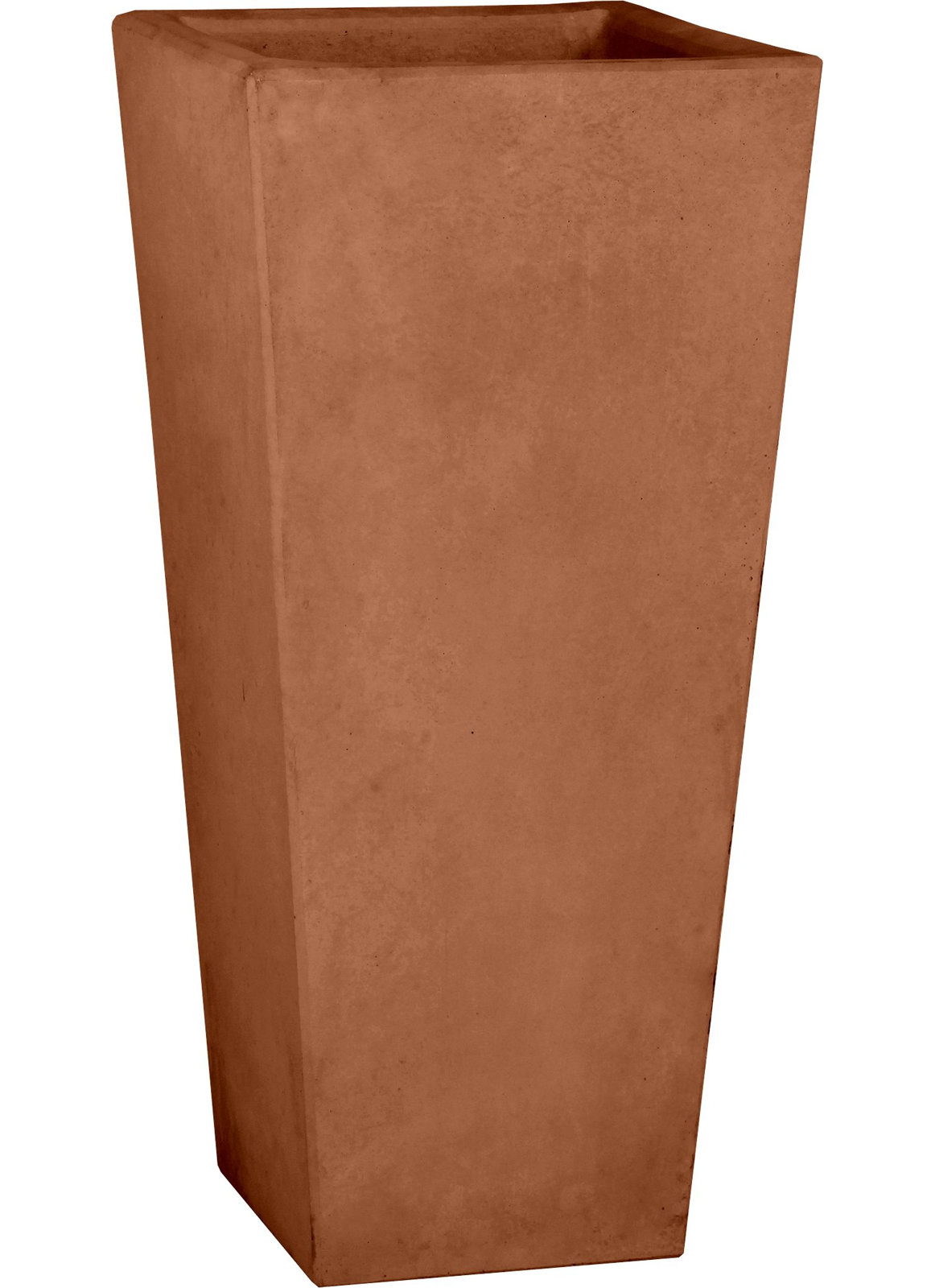 Tall Tapered Square - Natural Finish , Terracotta