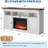 58" Fireplace TV Stand with 36" Electric Fireplace, Farmhouse Media Console, White Brown
