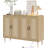 Rattan Sideboard Buffet Cabinet with Power Outlet & 4 Doors-1440281363