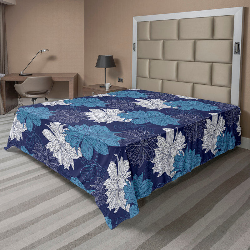 Drap plat Ambesonne, Lavande foncé et gris-bleu