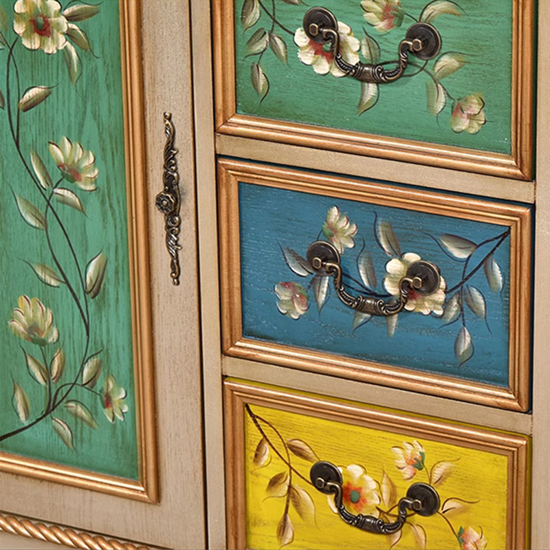 Hand-Painted Entryway Cabinet