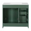 Ensemble de meuble-lavabo 36 po avec lavabo en céramique, armoire de rangement en bois massif, ensemble de meuble-lavabo autoportant avec 3 tiroirs et portes à fermeture douce