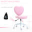 Pink Heart - Shaped Vanity And Dorm Adjustable Chair, Comfortable Linen, Soft Foam, 360 Degree Swivel-682051207