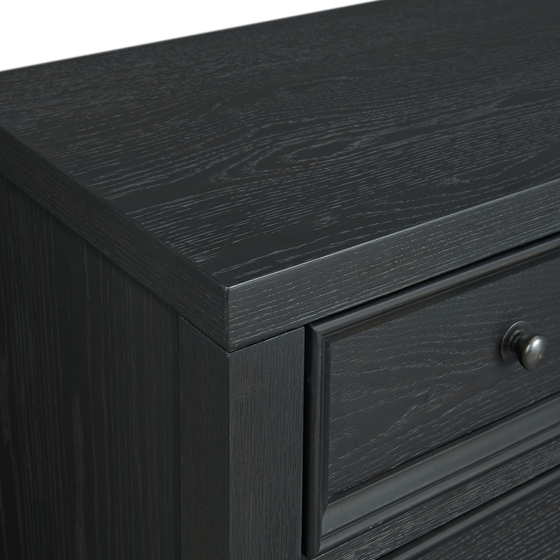 Commode 6 tiroirs ébène, Noir