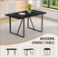 Table de salle à manger rectangulaire rétro A avec plateau texturé et pieds en métal
