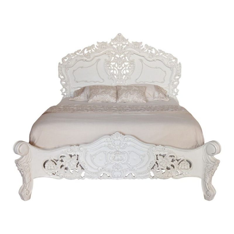 Andre Solid Wood Bed, Super King (6'), Antique White