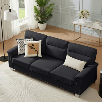 3-Seater Sofa With Nailhead And Cushion