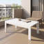 Table basse d'extérieur avec plateau tout en aluminium et structure légère en aluminium thermolaqué, table de patio blanche résistante aux intempéries pour jardin, terrasse ou balcon, 109 cm (43 po).-2512231