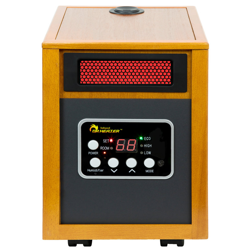 DR. INFRARED HEATER DR-968H Indoor Portable Space Heater with Humidifier, 1500-Watt, Cherry