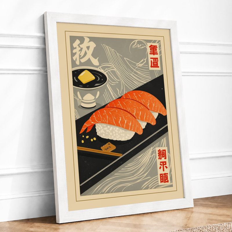 Sushi and Soy Japandi - Framed Print, A4 - 29.7 x 21.0 cm, White
