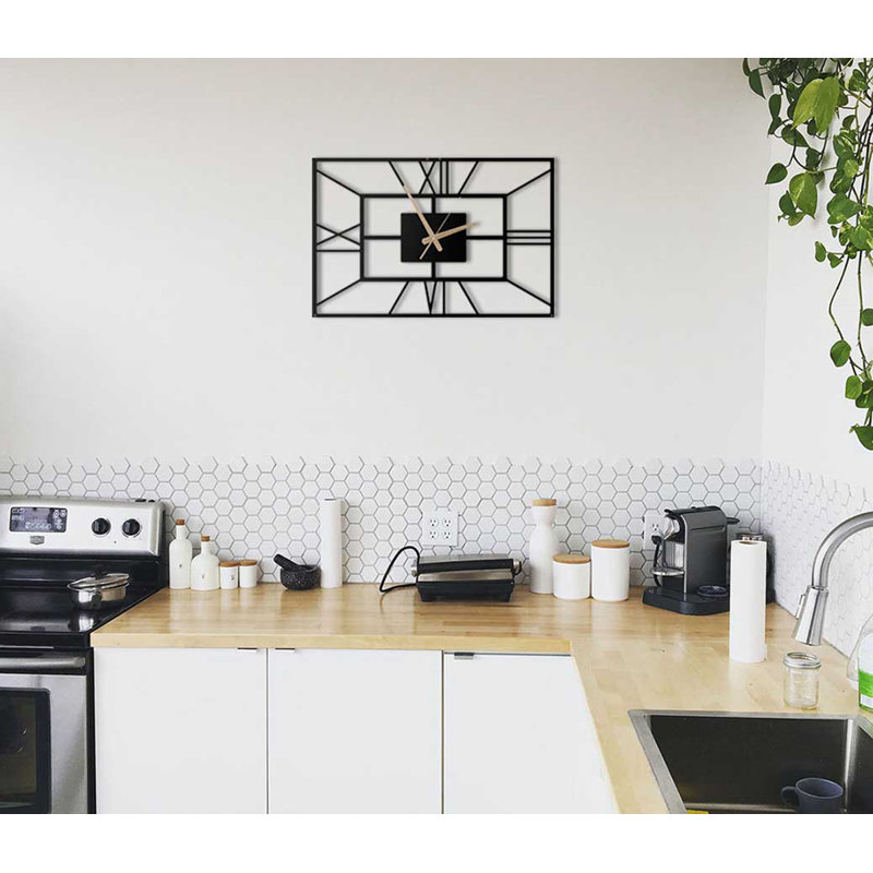 Ea Metal Wall Clock, 30cm H x 45cm W x 1.5cm D