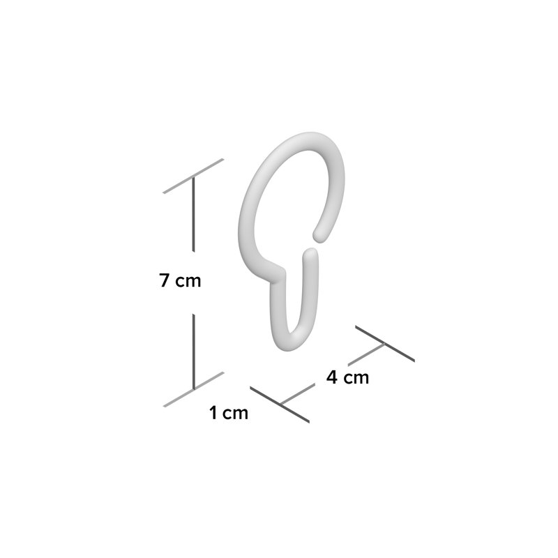 Nemisco Plastic Shower Curtain Hook, Clear