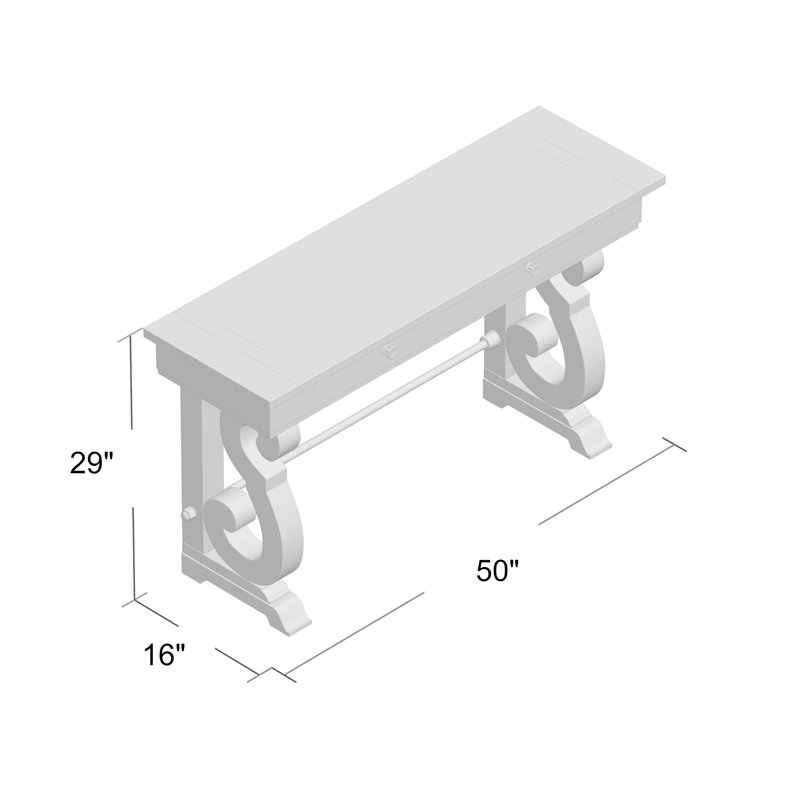 Bethel 50'' Console Table, Deep Weathered Pine